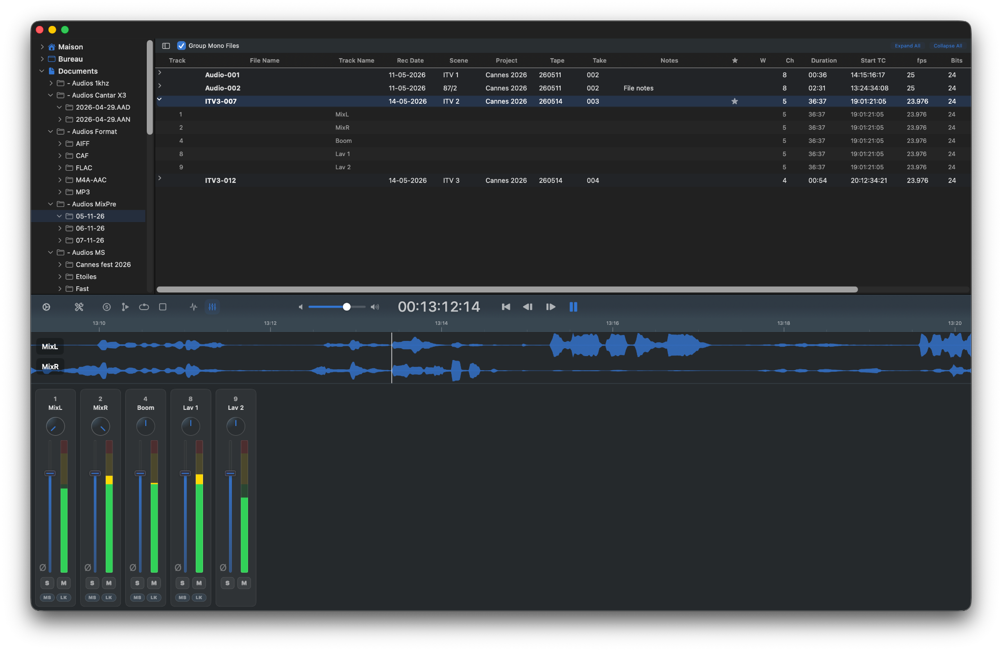 Mixer view